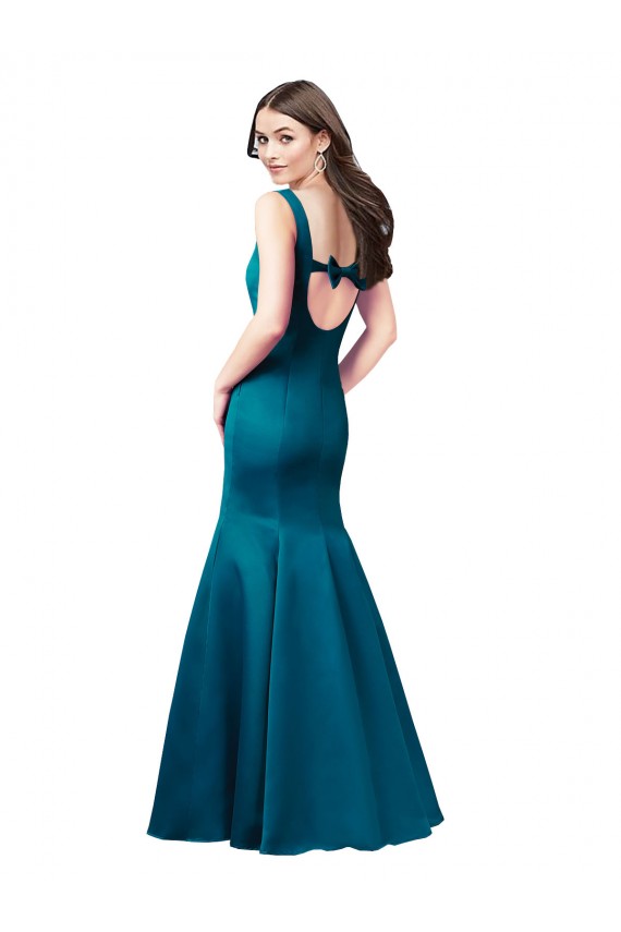 Long Sleek Satin Prom Dress with U-Back UK Website