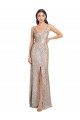 V-Neck Fully Sequin Prom Dress with V-Back and Front Slit UK Website