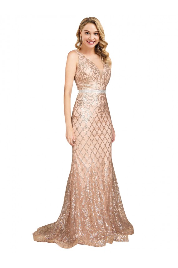 Sleek Long Mermaid Sparkling Sequin Prom Dress UK Website