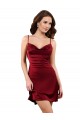 Midi Length Cowl Neck Silky Satin Short Cocktail Prom Dress / Homecoming Dress UK Website