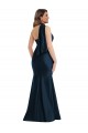 Scarf Neck One Shoulder Silky Satin Mermaid Prom Dress with Front Slit UK Website