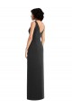 Draped Wrap Maxi Spandex Prom Dress with Front Slit UK Website