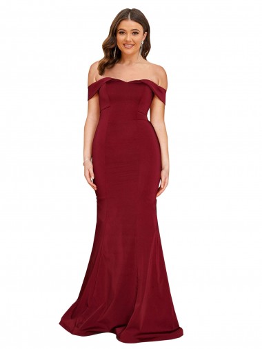 Off Shoulder Sleeves Sweetheart Neckline Long Spandex Prom Dress UK Website