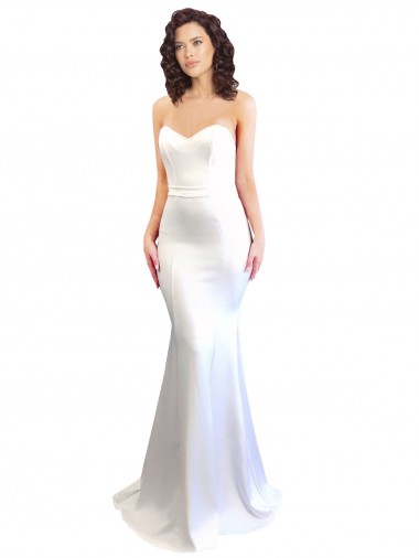 Sweetheart Strapless High Neck Long Crepe Prom Dress UK Website