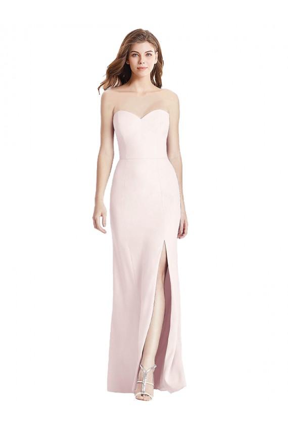 Strapless Crepe Trumpet Prom Dress with Front Slit UK Website