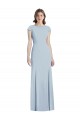 Bateau Neck Cap Sleeves Open Back Trumpet Prom Dress UK Website