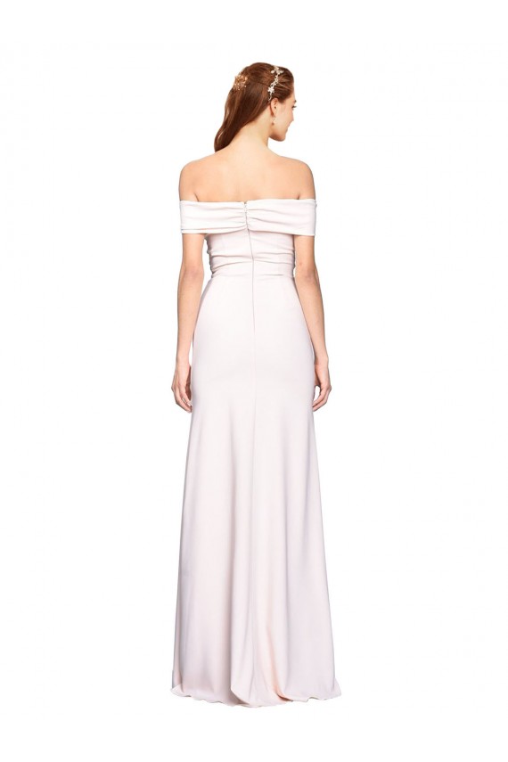 Criss Cross Off the Shoulder Crepe Prom Dress with Side Slit UK Website