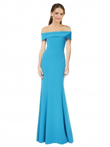 Off the Shoulder Crepe Prom Dress with Fitted Silhouette UK Website