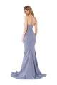 Long Strapless Sweetheart Sweep Train Crepe Prom Dress with Low Back UK Website