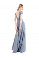 Plunging V-Neck Cap Sleeves Stretch Crepe Prom Dress with Front Slit UK Website