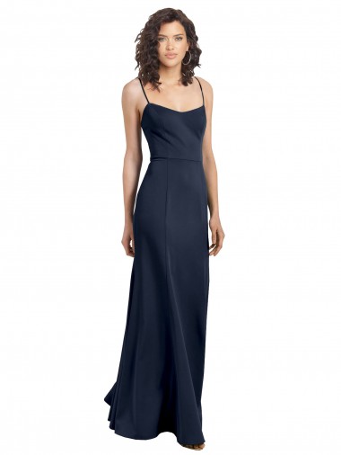 Fit and Flare Scoop Neck Long Sleeveless Stretch Crepe Prom Dress UK Website