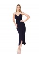 High Neck Spaghetti Straps Crepe Short Wrap Cocktail Prom Dress / Homecoming Dress UK Website