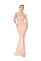 Sweetheart Shirred Neck Long Floor Length Crepe Prom Dress UK Website