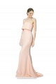 High Neck Strapless Long Crepe Maxi Prom Dress with Overlay UK Website