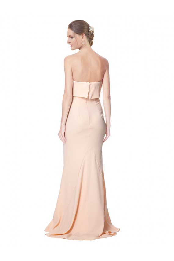 High Neck Strapless Long Crepe Maxi Prom Dress with Overlay UK Website