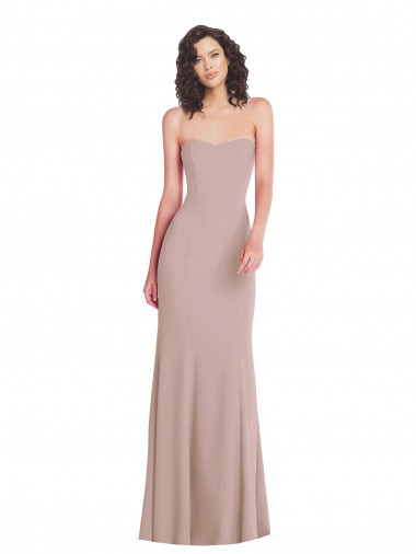 Strapless Princess Line Crepe Mermaid Prom Dress UK Website