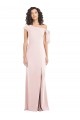 Off the Shoulder Tie Detail Trumpet Crepe Prom Dress with Front Slit UK Website