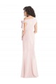 Off the Shoulder Tie Detail Trumpet Crepe Prom Dress with Front Slit UK Website