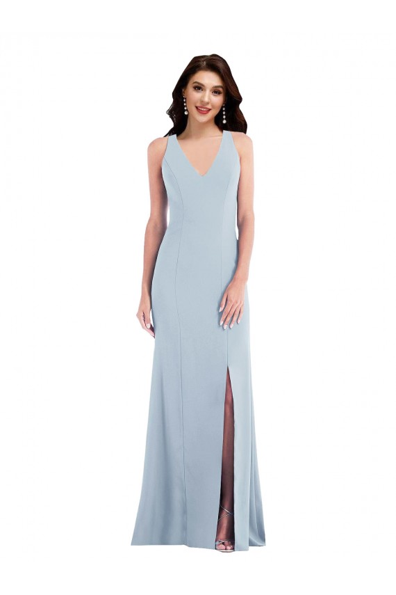 Criss Cross Cutout Back Maxi Prom Dress with Front Slit UK Website