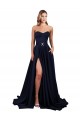 Sweetheart Neckline Low Back Long Crepe Prom Dress with High Leg Spit & Pockets UK Website