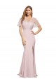 Crepe Long Sweetheart Neckline Prom Dress with Tulle Overlay Shoulders UK Website