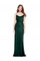 Fitted Cowl Neck Long Stretch Satin Slip Prom Dress with V-Back UK Website