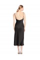 Cowl Neck Midi Length Short Stretch Satin Slip Cocktail Prom Dress / Homecoming Dress UK Website