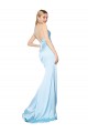 Double Straps V-Neck Sleeveless Stretch Satin Prom Dress with High Slit UK Website