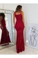 Square Neck Sleeveless Long Velvet Sequin Prom Dress with Slit UK Website