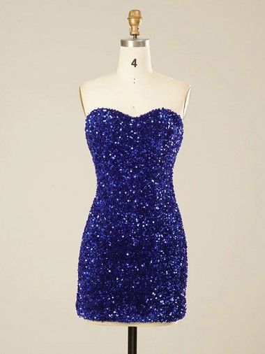 Short Sweetheart Velvet Sequin Prom Dress UK Website