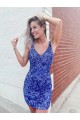 Short Velvet Sequin V-Neck Sleeveless Prom Dress UK Website