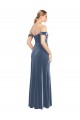 Draped Sleeves Wide Scoop Neck Off the Shoulder Velvet Prom Dress UK Website