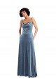 Sleek Cowl Neck Velvet Maxi Prom Dress with Pockets UK Website