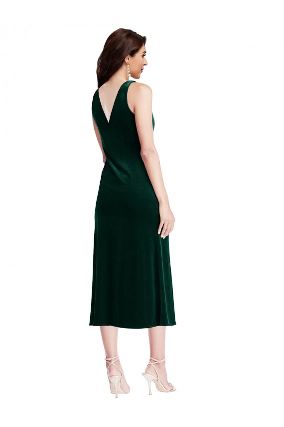 Cowl Neck Velvet Midi Length Cocktail Prom Dress / Homecoming Dress UK Website