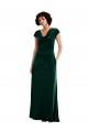 Cowl Neck Cap Sleeve Velvet Maxi Prom Dress with Pockets UK Website