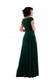 Cowl Neck Cap Sleeve Velvet Maxi Prom Dress with Pockets UK Website