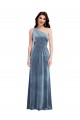 One Shoulder Draped Velvet Maxi Prom Dress UK Website