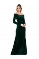 Off the Shoulder Long Sleeves Stretch Velvet Prom Dress UK Website