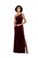 One Shoulder Floor-Length Velvet Prom Dress UK Website