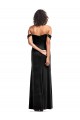 Off the Shoulder Drapped Sleeves Stretch Velvet Prom Dress UK Website