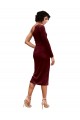 One Shoulder Fitted Short Midi Length Velvet Prom Dress UK Website