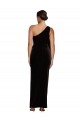 One Shoulder Long Velvet Prom Dress with Side Split and Shoulder Tie UK Website