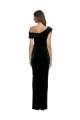 Long Asymmetric Neckline Ruched Velvet Prom Dress UK Website