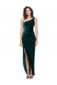 One Shoulder Velvet Front Wrap Prom Dress  UK Website