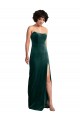 Scooped Strapless Long Velvet Prom Dress with Daring Side Slit UK Website