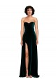 Sweetheart Fluid Velvet Prom Dress with High Split UK Website